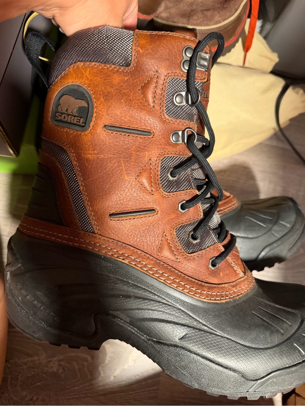 Sorel Men's Brown and Black Lace-Up Winter Boots